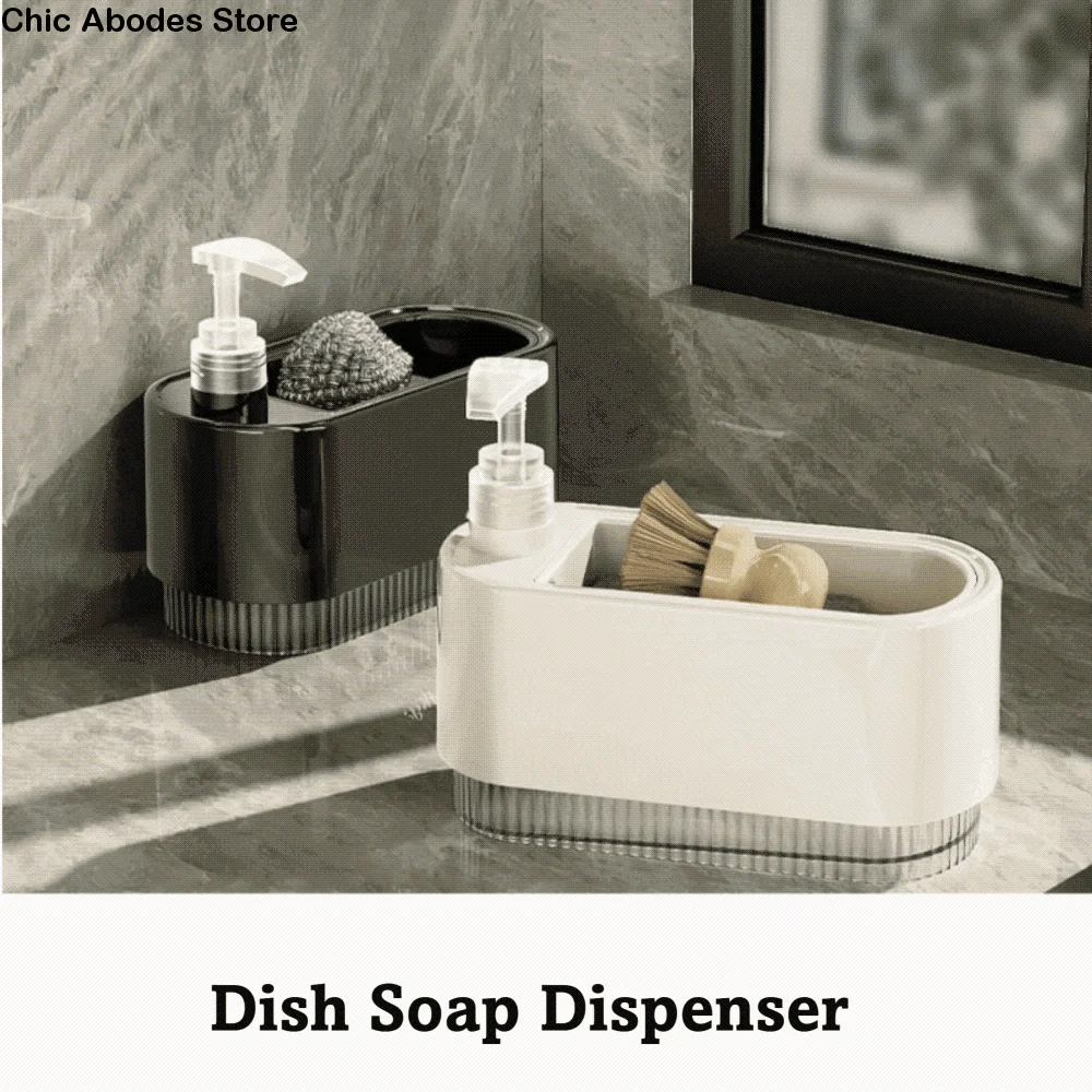 

Пластиковый дозатор кухонного мыла с держателем губки, насос для мыла для рук, дозатор моющего средства, инструмент для чистки, герметичный