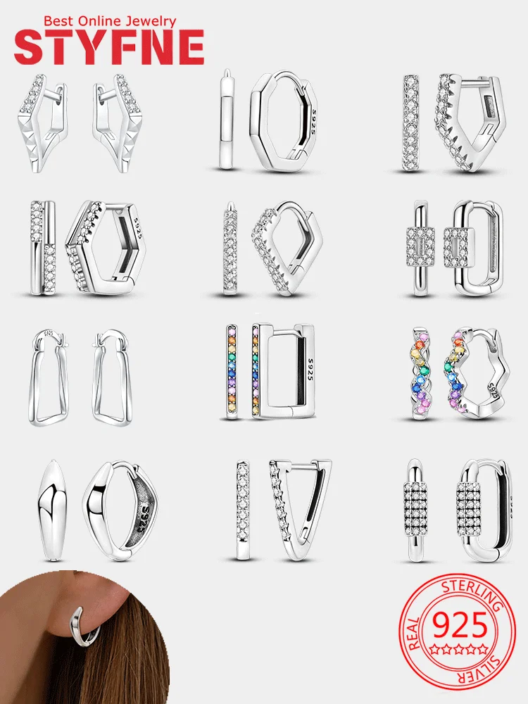 

Women's 925 Sterling Silver Dangle Earrings for Women Hoop Earrings Trendy Earrings Drop Jewelry Gifts
