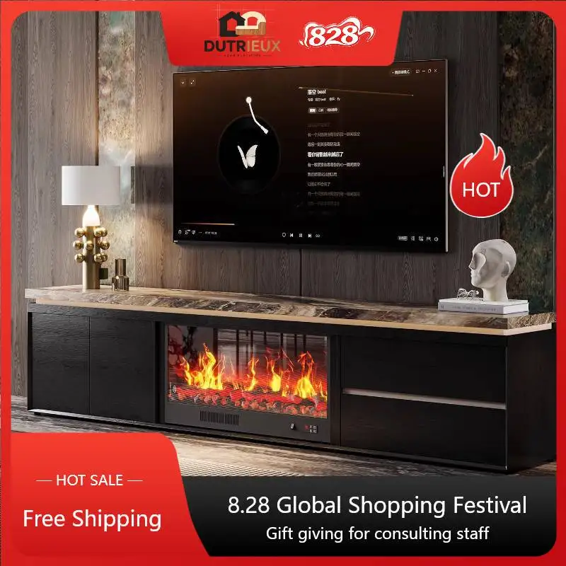 Design Black Tv Cabinet Fireplace Decoration Unique Living Room Tv Cabinet Luxury Modern Nordic Fernsehr Schrank Home Furniture