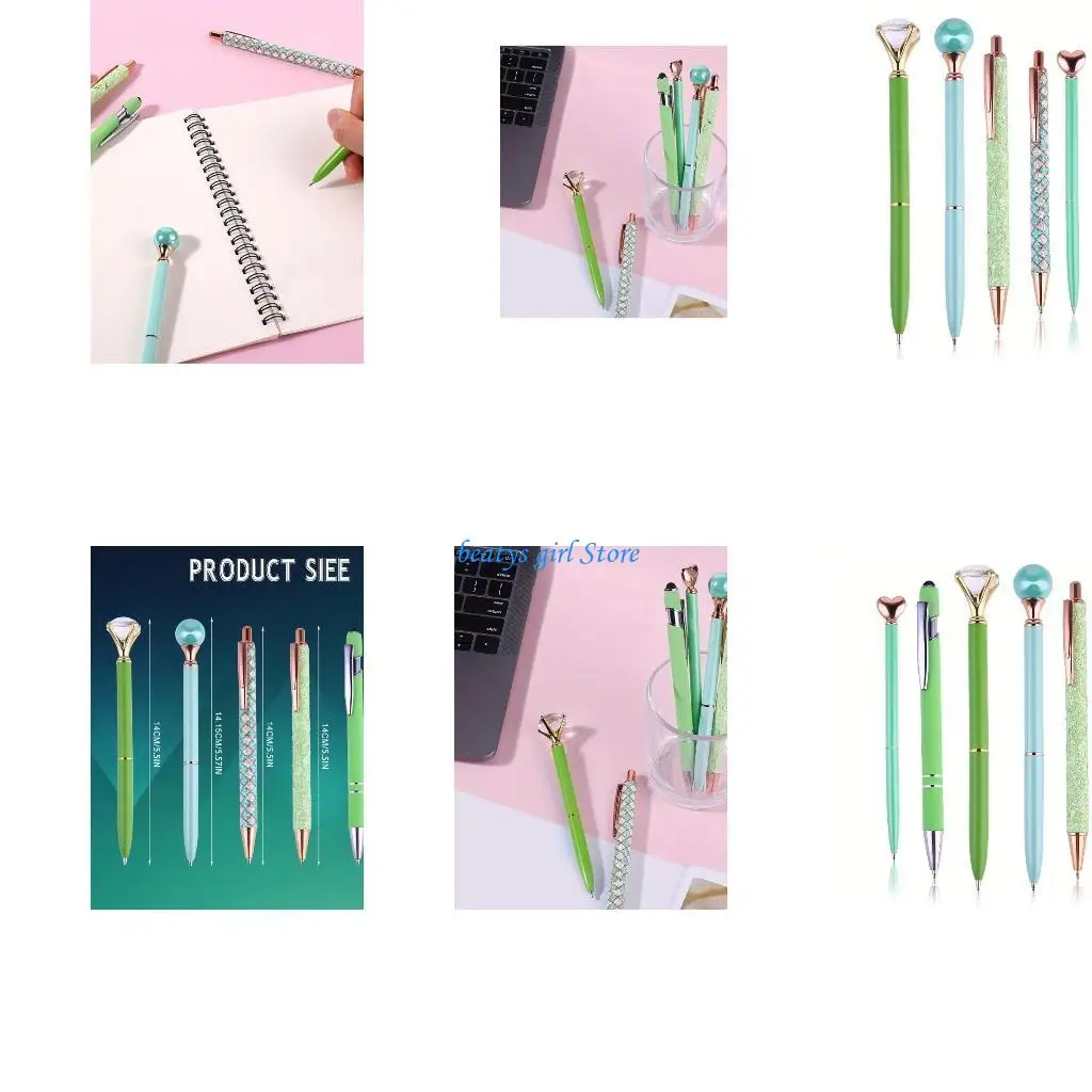 

C7AB 6PCS Выдвижной шар для шариковой ручки, чтобы открыть ручку для открытия Diamond BallPoint, 1,0 мм