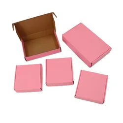 Caja de papel Kraft rosa de 3 capas, 10 piezas, embalaje de camisetas, caja de regalo, Cosméticos/joyería, cartón para Correos, 7 tamaños