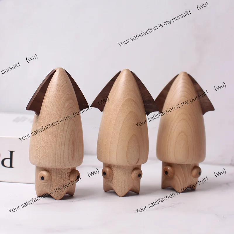 Creative Home Wooden Squid Toothpick Holder Home Daily Solid Wood Rabbit Toothpick Box Rabbit Ornament
