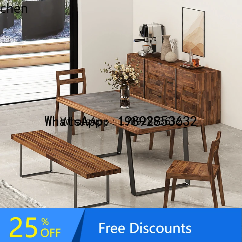 

X1 furniture Mars rock black walnut dining table and chairs dining table home decor home accessories vintage home decor