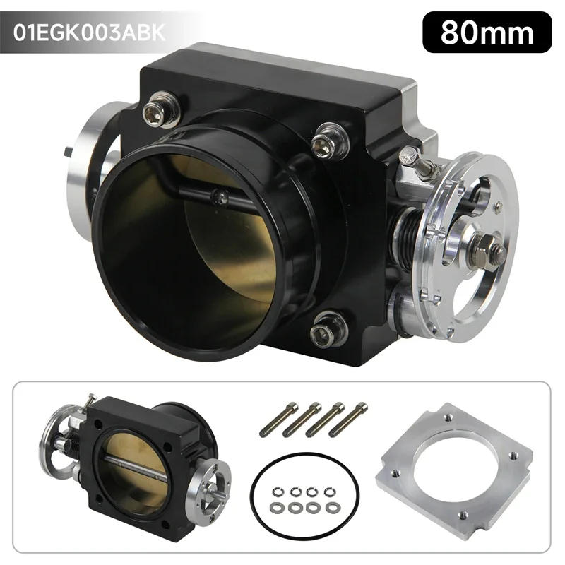 

Universal CNC Billet Intake Throttle Body 80mm Alloy Aluminum High Flow
