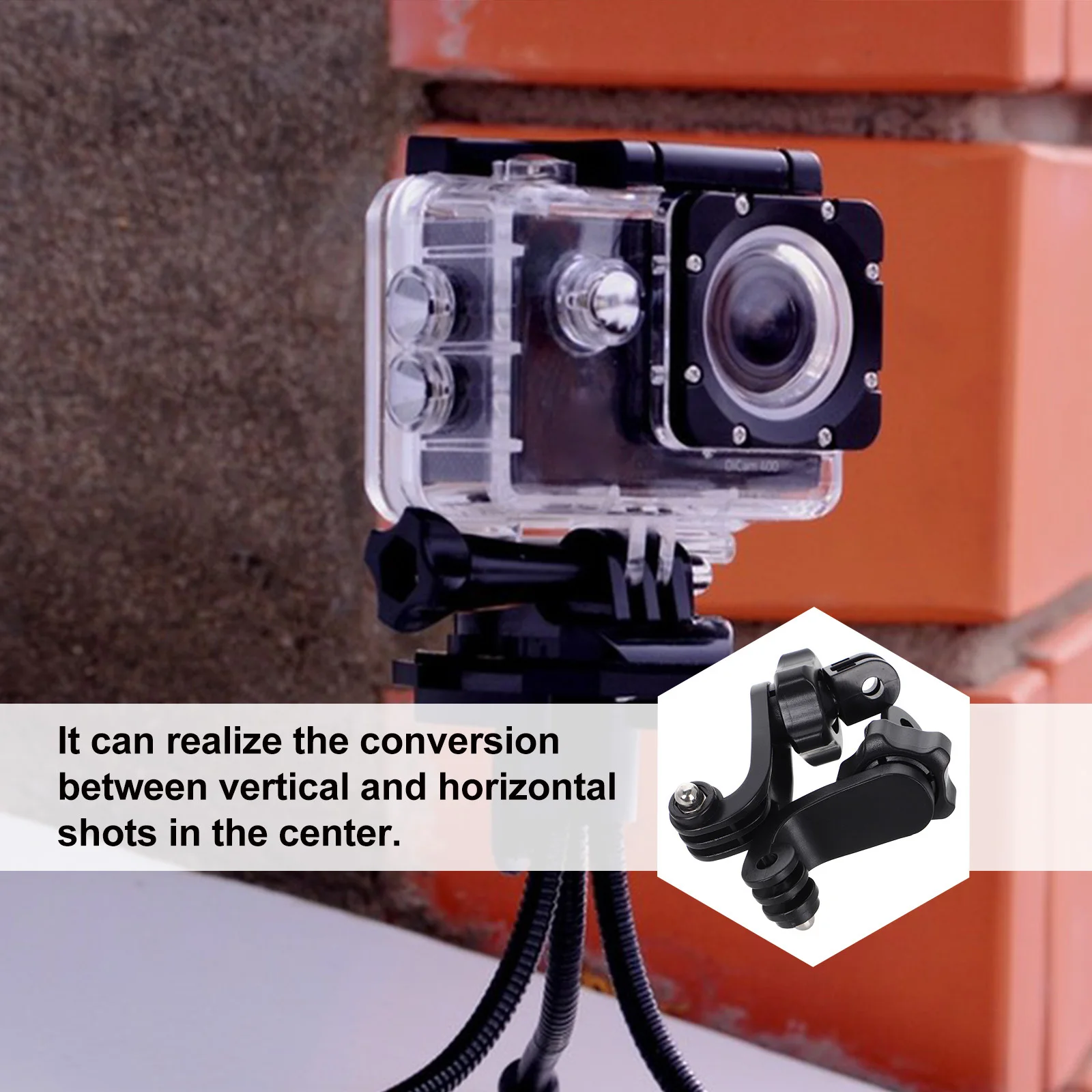 

2Pcs Action Camera Vertical Screw Adapter 360 Degree Swivel Head Chest Strap Mount Horizontal Vertical Center Mount Accessory