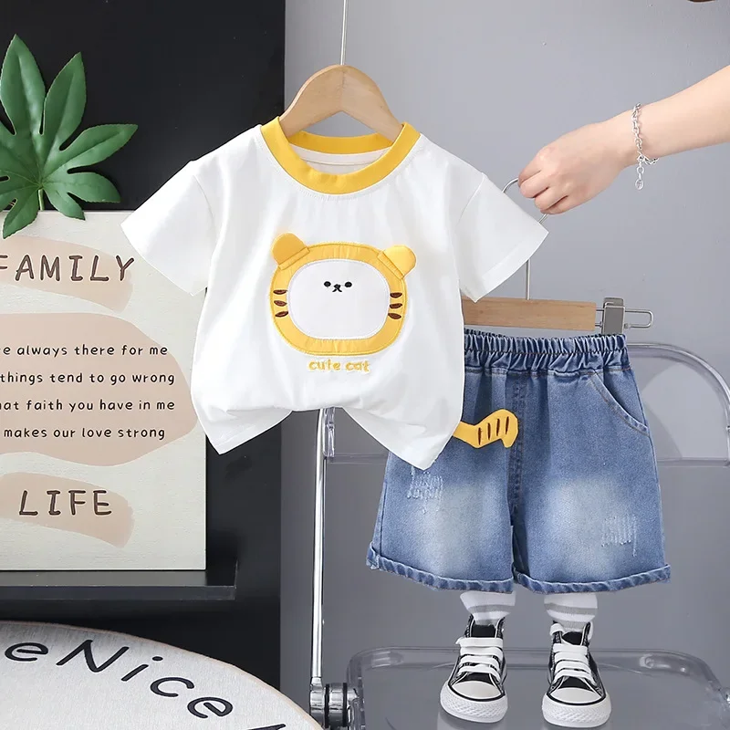 

New Summer Baby Boys Clothes Suit Children Cartoon T-Shirt Shorts 2Pcs/Sets Infant Girls Clothing Toddler Costume Kids Outfits