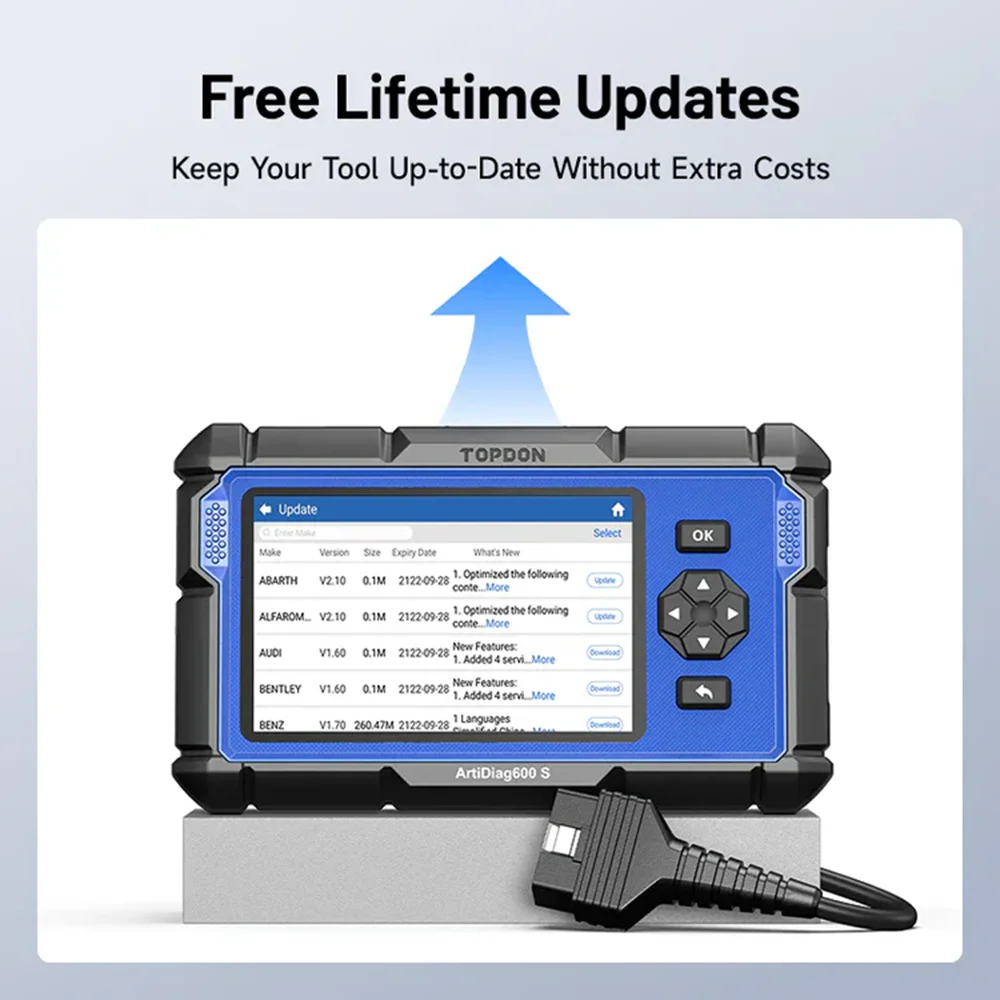 TOPDON Automotive Diagnostic Tool Code Reader AD600S OBD2 Scanner Free Lifetime Updates 4 System Diagnostic Scanner 9 functions