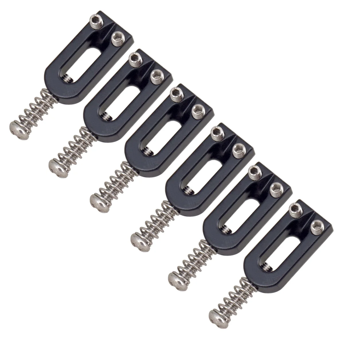 6 Pcs Metal U-Shaped Guitar Bridge Saddle Ball Roller String Tremolo Bridge Tailpiece Saddles for Electric Guitar,Black