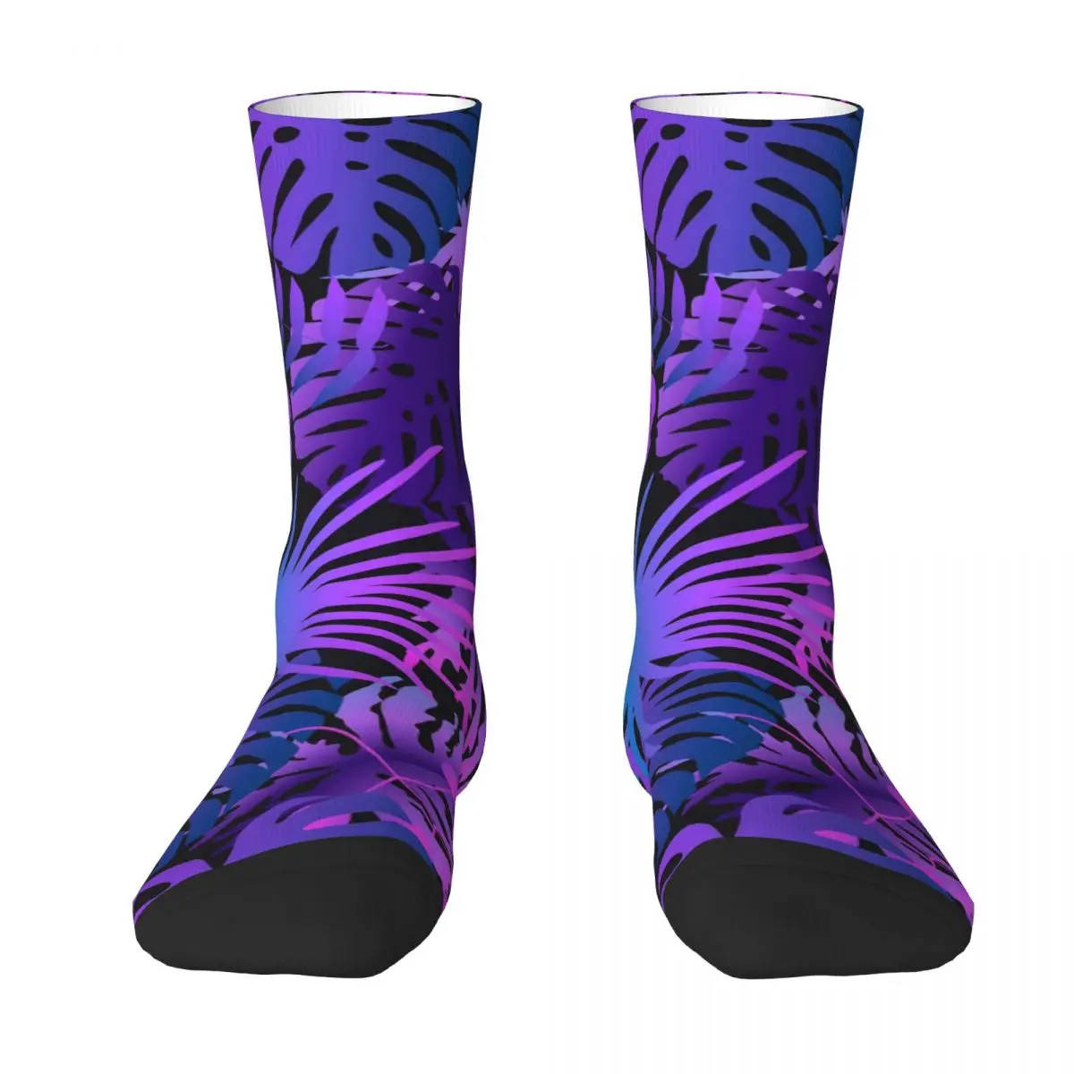 Purple Leaf Stockings Girls Jungle Plant Socks Soft Breathable Funny Socks Spring Running Non Skid Printed Socks Gift Idea