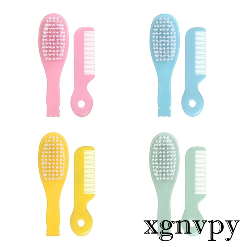 Xgnvpy peine para bebé, cepillo de depilación para bebé, masaje, champú de baño para recién nacido, Juego de cepillos suaves para el cabello, cepillo de borde