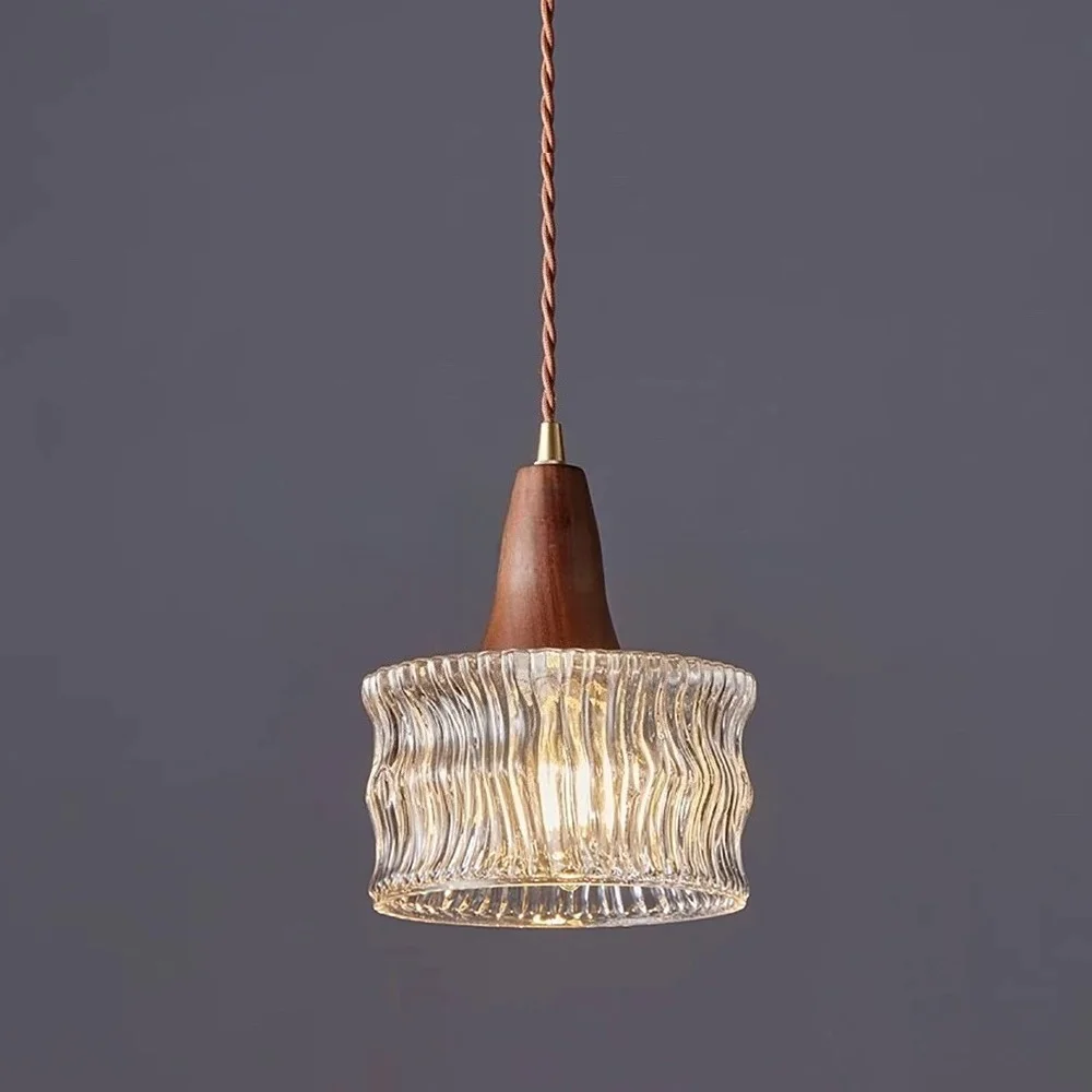 Modern Nordic Ripple Glass Creative Small Pendant Light Decoration Indoor Home Lighting Suitable for Kitchen Dining Room Bedroom