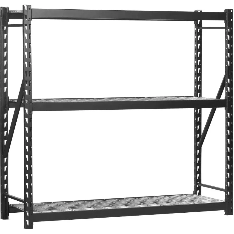 

Muscle Rack 77"W x 24"D x 72"H 3-Tier Steel Welded Storage Rack, 4,500 lb. Total Capacity; Black