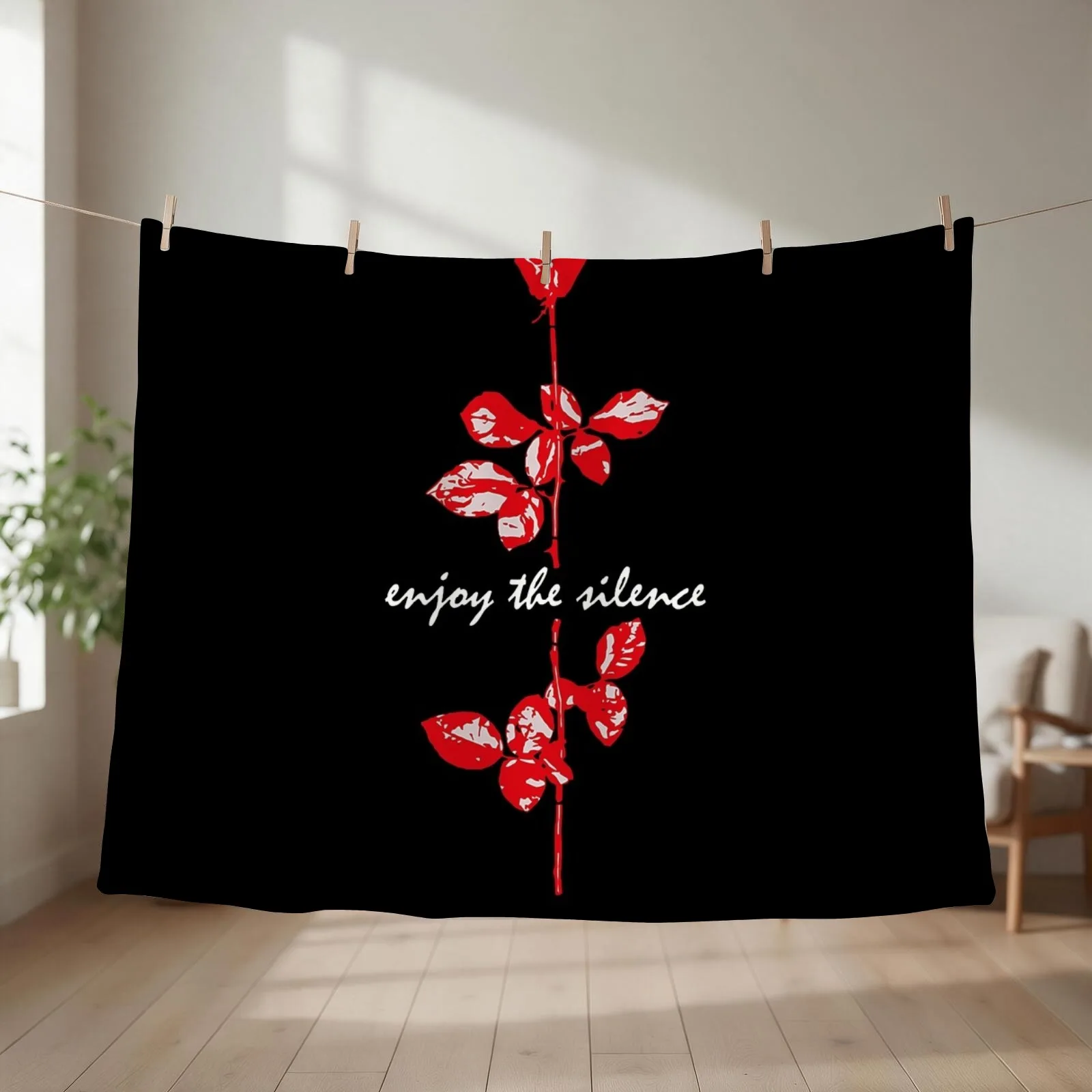 Enjoy The Silence Fitted Throw Blanket Summer Thins funny gift Soft Plaid Blankets