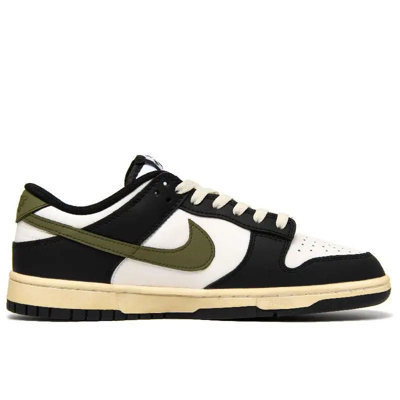 【Customize】Nike Dunk Skateboarding Shoes Unisex Low-top Black/white/green Sneakers shoes DD1391-100