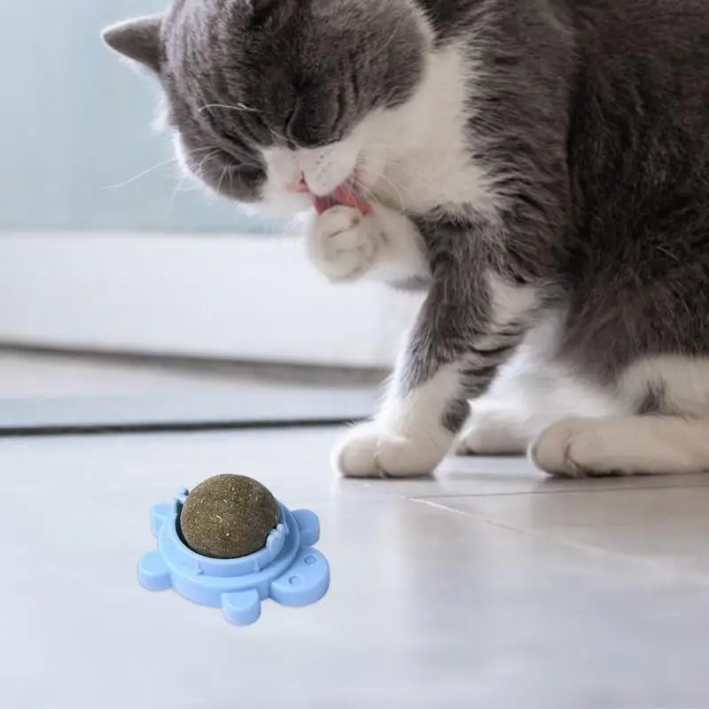 Catnip Ball Toy Edible Cat Licking Toy Wall Decoration Pet Supply Indoor Cat Toy Rotatable Chew Toy Licking Toy For Kitten Table