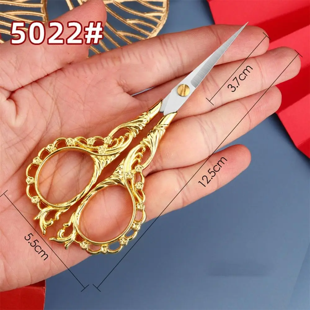 Retro Puntige Schaar Perzik Bloesem Carving Rvs Naaien Schaar Craft Tool Multifunctionele Handwerken Schaar Thuis