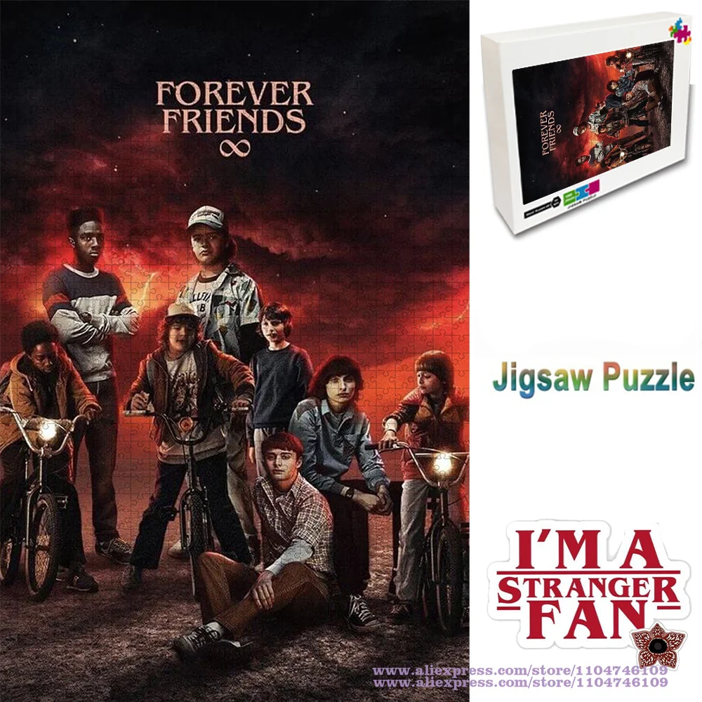 

Пазлы «Очень странные дела»: коллекция персонажей, 108/200/300/500/1000/1500 элементов, развивающие интеллектуальные головоломки для детей, серия «Вечные друзья»