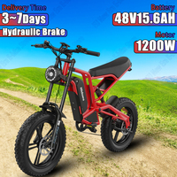 Electric Bike 1200W Powerful Motor 48V15.6AH Removable Battery Adult Electric Bicycle 20*4.0 Inch Fat Tire All Terrain E-bike