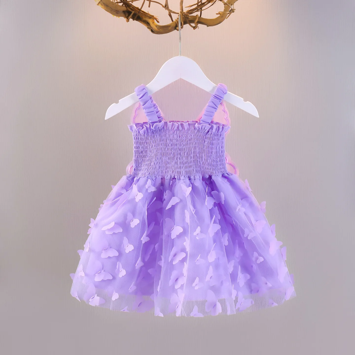 Ärmelloses Tüllkleid mit 3D-Schleife für Mädchen - Perlenriemen & Netzrock, Feenparty-Outfit & Alltagskleidung Blumenmädchenkleider – Detail 6