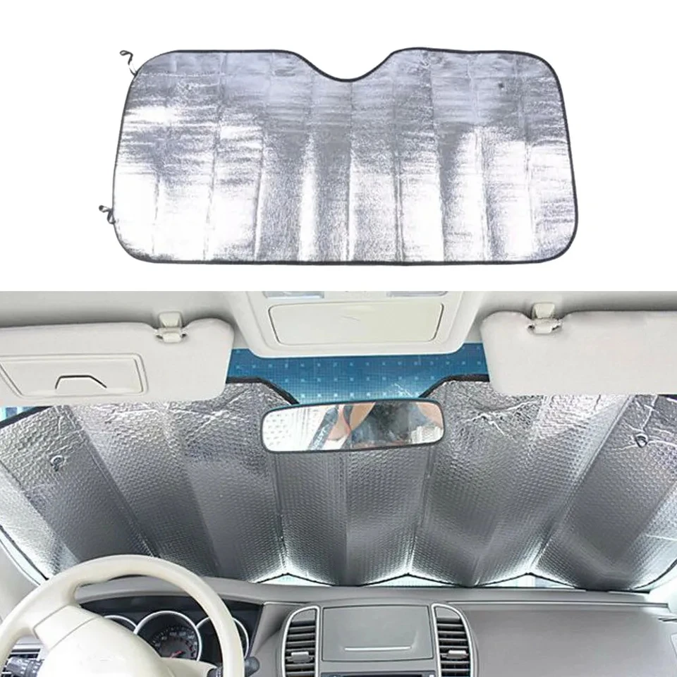 Car Windshield Sun Shade Blocks Heat & UV Folds to Compact Size Universal Fit for Most Cars/SUVs