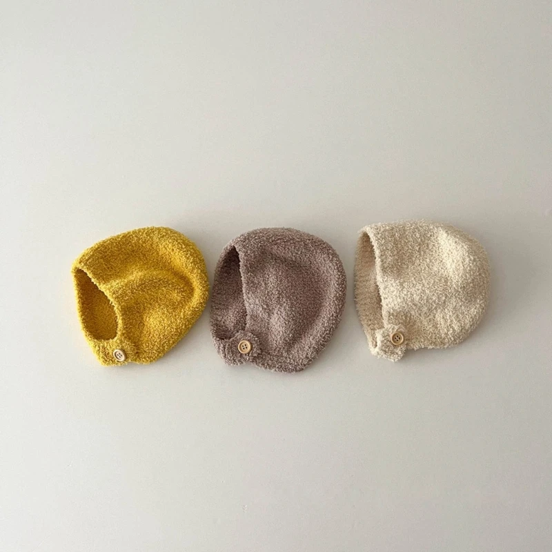 Korea Baby Knitted Hats Pom Pom Baby Ear Protection Hat Autumn Winter Boys Girls Beanie Pullover Hat 2023