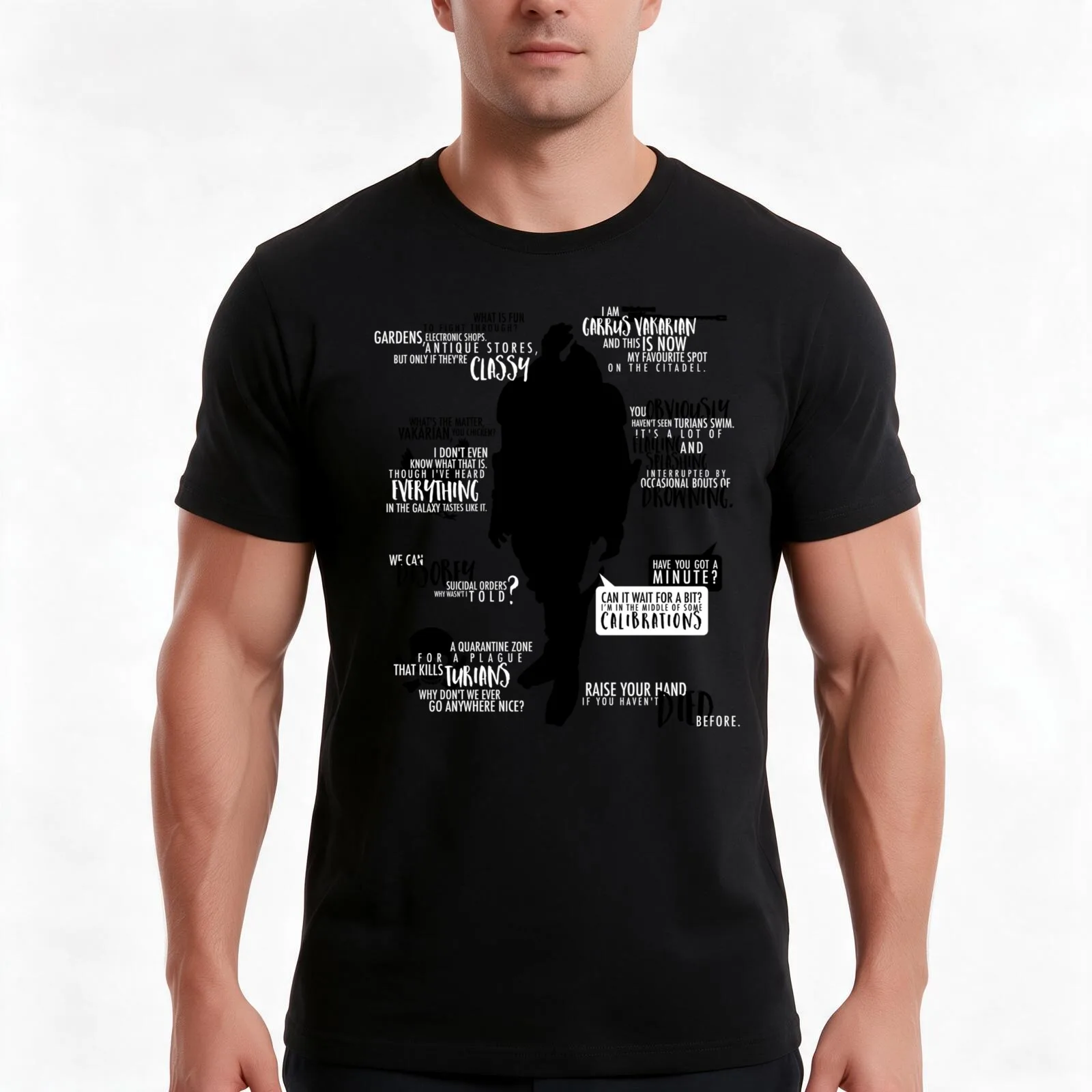 Mass Effect - Garrus Vakarian T-Shirt Summer Casual Cotton Tee Oversized Streetwear Tops Vintage Graphic Print 100% Cotton