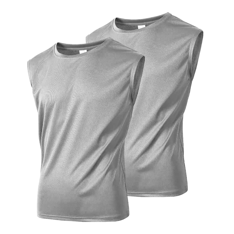 2 Stück Laufwesten für Herren, Mesh, schnell trocknend, Bodybuilding-Tanktops, Sommer-Fitnesskleidung, ärmelloses Shirt, Muskel-Singlets