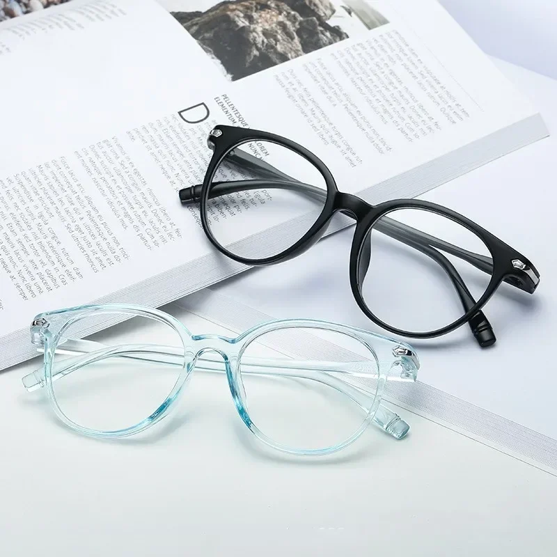 Fashion Blue Light Computer Glasses Frame Women Clear Anti Blue Light Round Eyewear Blocking Glasses Optical Spectacle Eyeglass