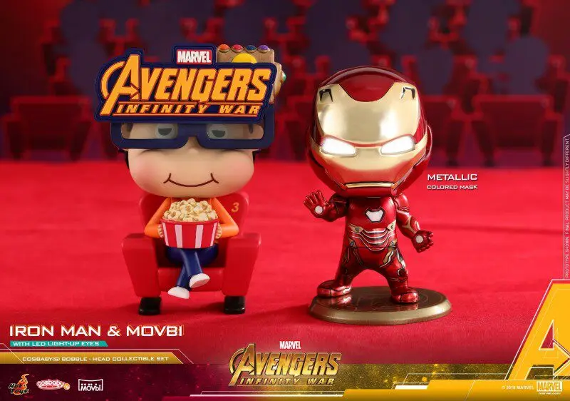 

Коллекционный набор Hottoys Iron Man Mk50 Avengers Infinity War Cosb470 Cosbaby Movbi с металлической маской, светящимися глазами и подвижной головой