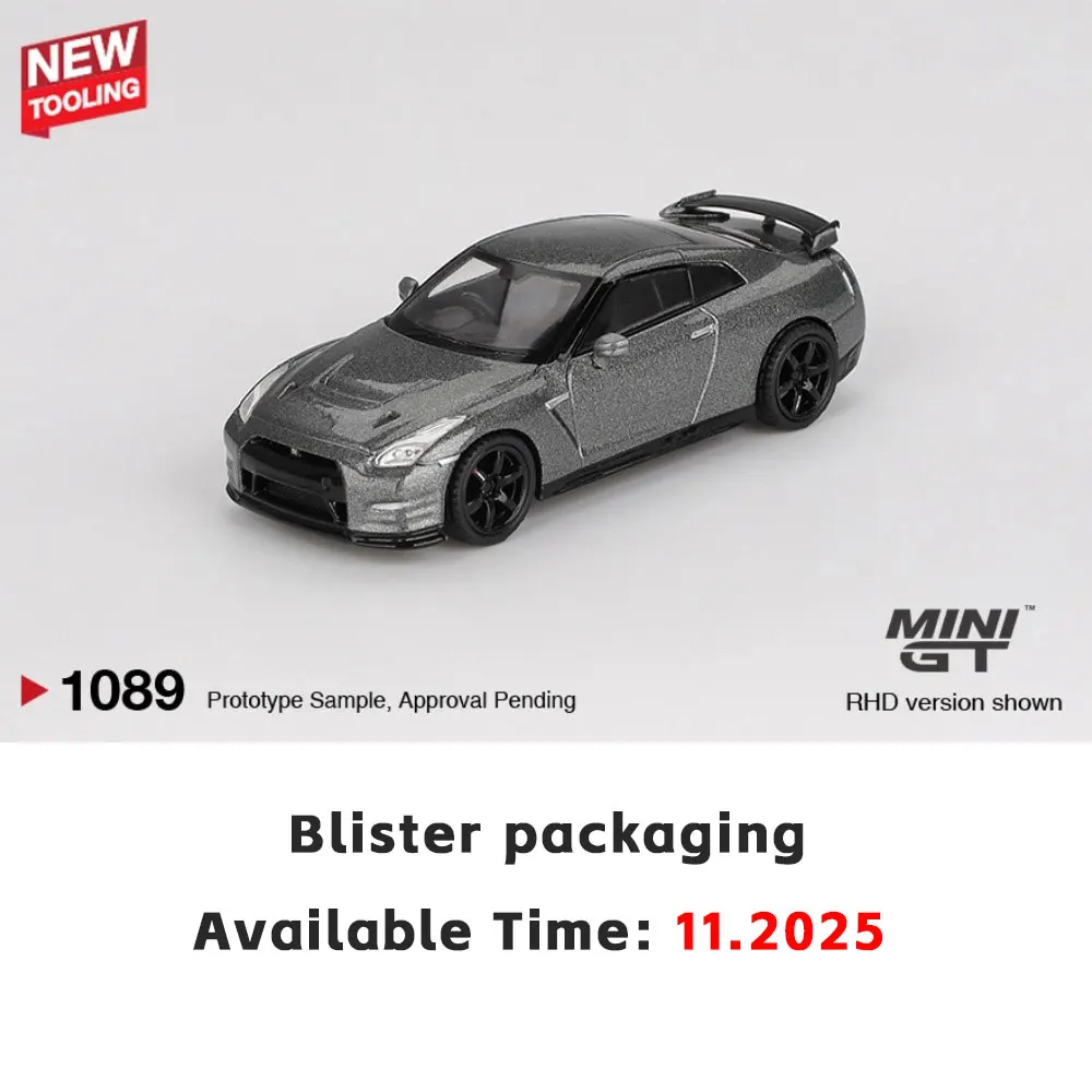 PreSale MINIGT 1:64 NISSAN GT-R 2013 رمادي معدني داكن (إصدار NISMO R35 CRS) تغليف نفطة نموذج سيارة عالي الأداء #6