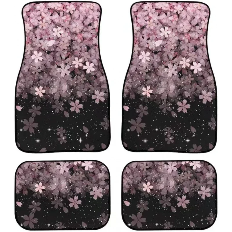 

Pink Cherry Blossom Sakura Auto Interior Carpet Floor Mats For Car Auto Universal Fit Front Rear Full Interior Auto