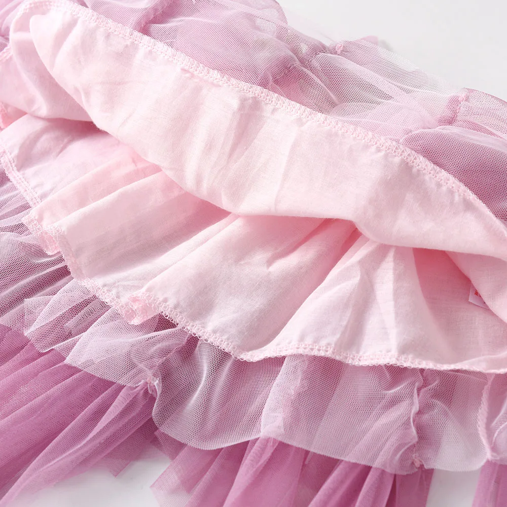 DXTON Tutu Skirts for Girls Mesh Ballet Miniskirts Kids Layered Princess Cake Ball Gown Dance Prom Party Skirt Children Clothes