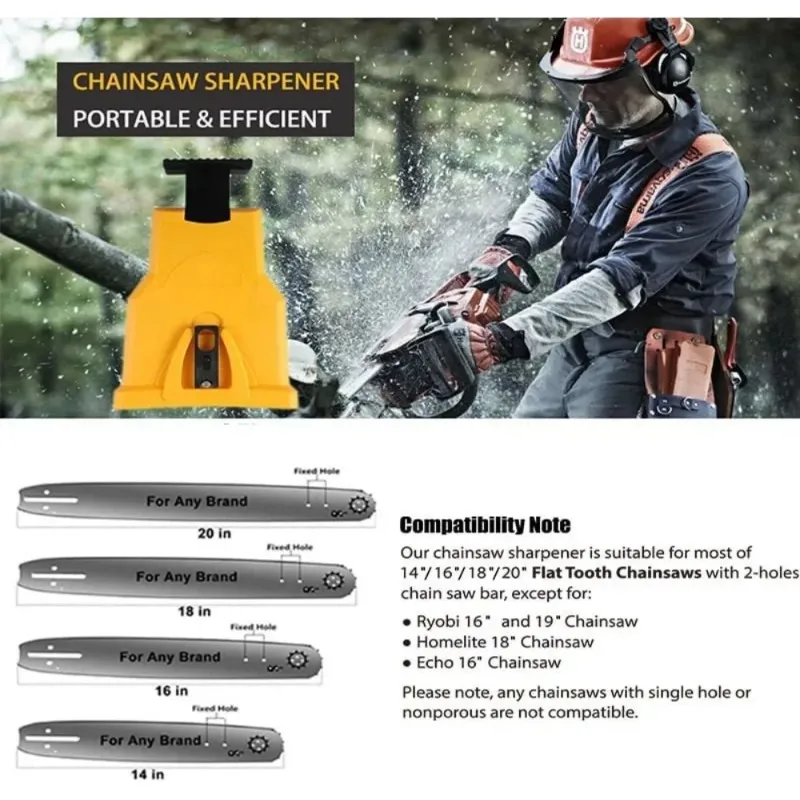 With Whetstones Durable Easy Power Sharp Bar-Mount Fast Grinding Chainsaw Chain Sharpener Tools New Chainsaw Teeth Sharpener