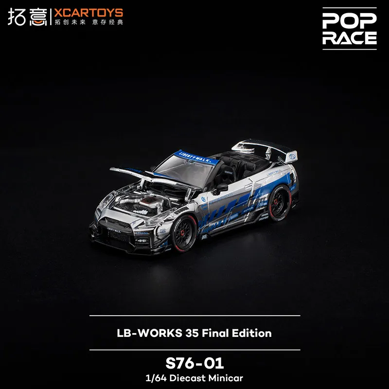 1:64 POPRACE LB-WORKS 35 Final Edition 1/64 Scale Diecast Supercar Model, Alloy Racing Car Collectible Toy Gift
