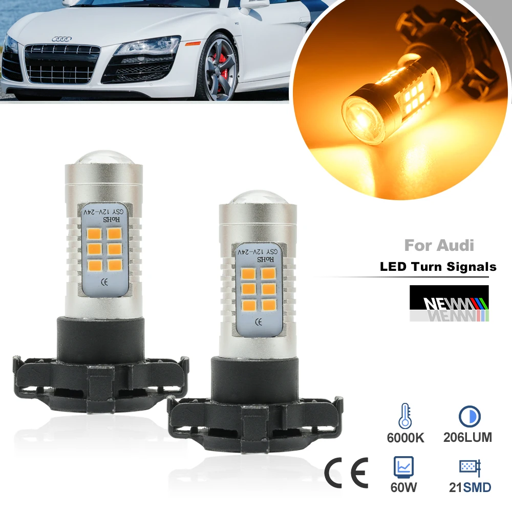 

Светодиодные передние индикаторы поворота Canbus PY24W PY24WSY для Audi R8 2008 2009 2010 2011