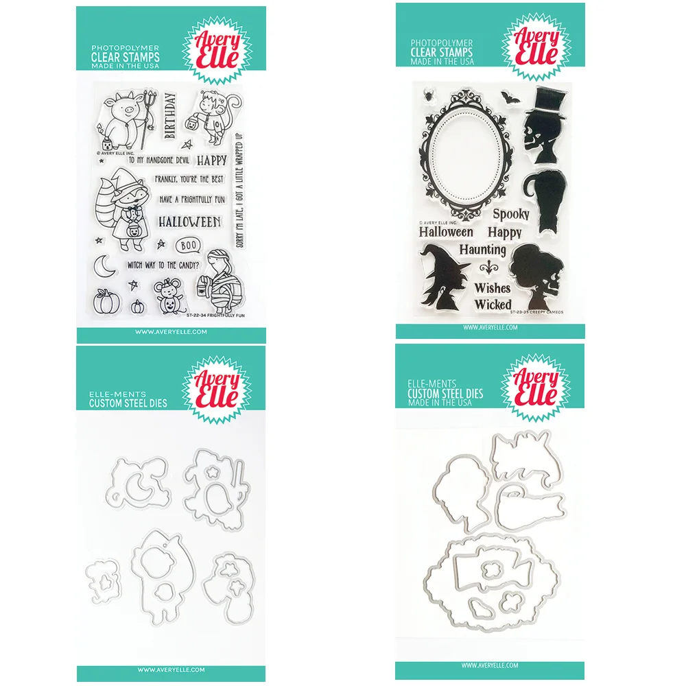 

New 2025 Halloween Spooky Wicked Creepy Cameos Frightfully Fun Cutting Dies for Paper Making Clear Stamp Scrapbooking Frame Card