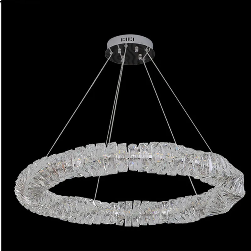 

Dining Room Modern Led Dimmable Pendant Lights Luxury K9 Cristals Chrome Gold Metal Hanging Lamp Led Suspend Lamp Deco Fixtures