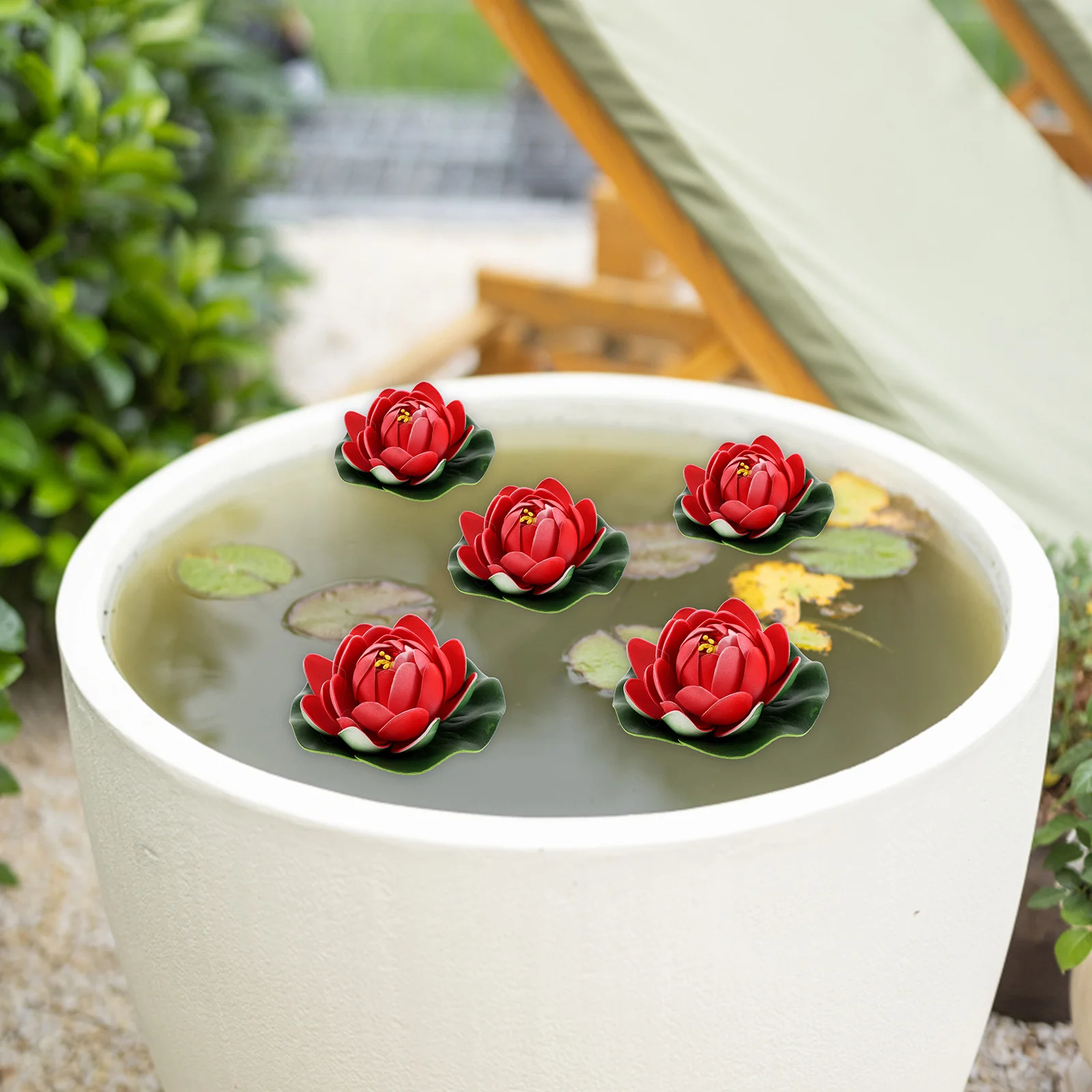 

5 Pcs Lotus Decoration Artificial Flowers Indoor Fish Tank Simulation Float Foam for