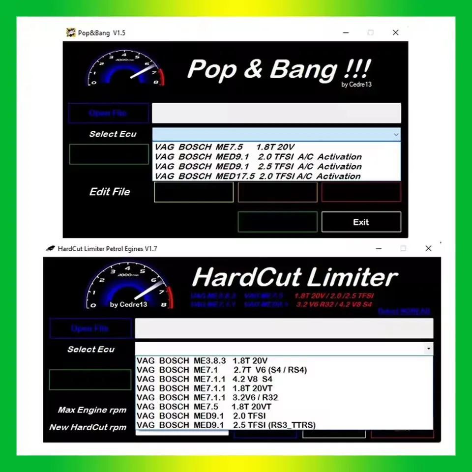 Limitador HardCut Diesel + HARDCUT LIMITER VMAX+ Motores de gasolina + Pop&Bang + HotStartr + QLaunchr Software Diagnóstico reparación de automóviles
