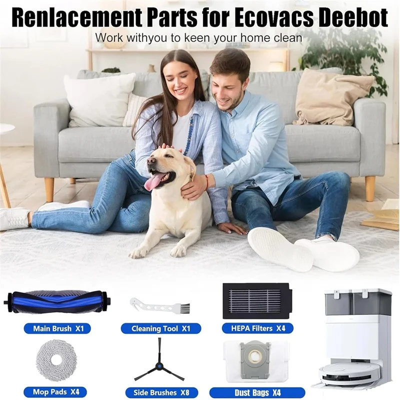 

ABAE-Accessories Replacement Parts For Ecovacs Deebot T50 Max/T50 Pro T50 Omni/T50 Pro Omni
