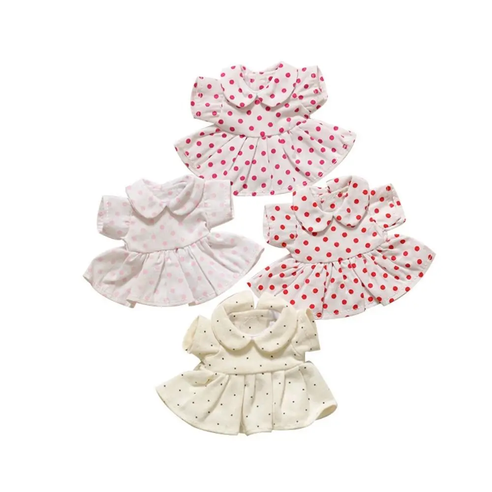 Floral Doll Dress Up Clothes Bear Decoration Cotton Plaid Cute Exquisite Doll Skirt Mini Pink Kawaii Mini Doll Skirt Kids Gifts