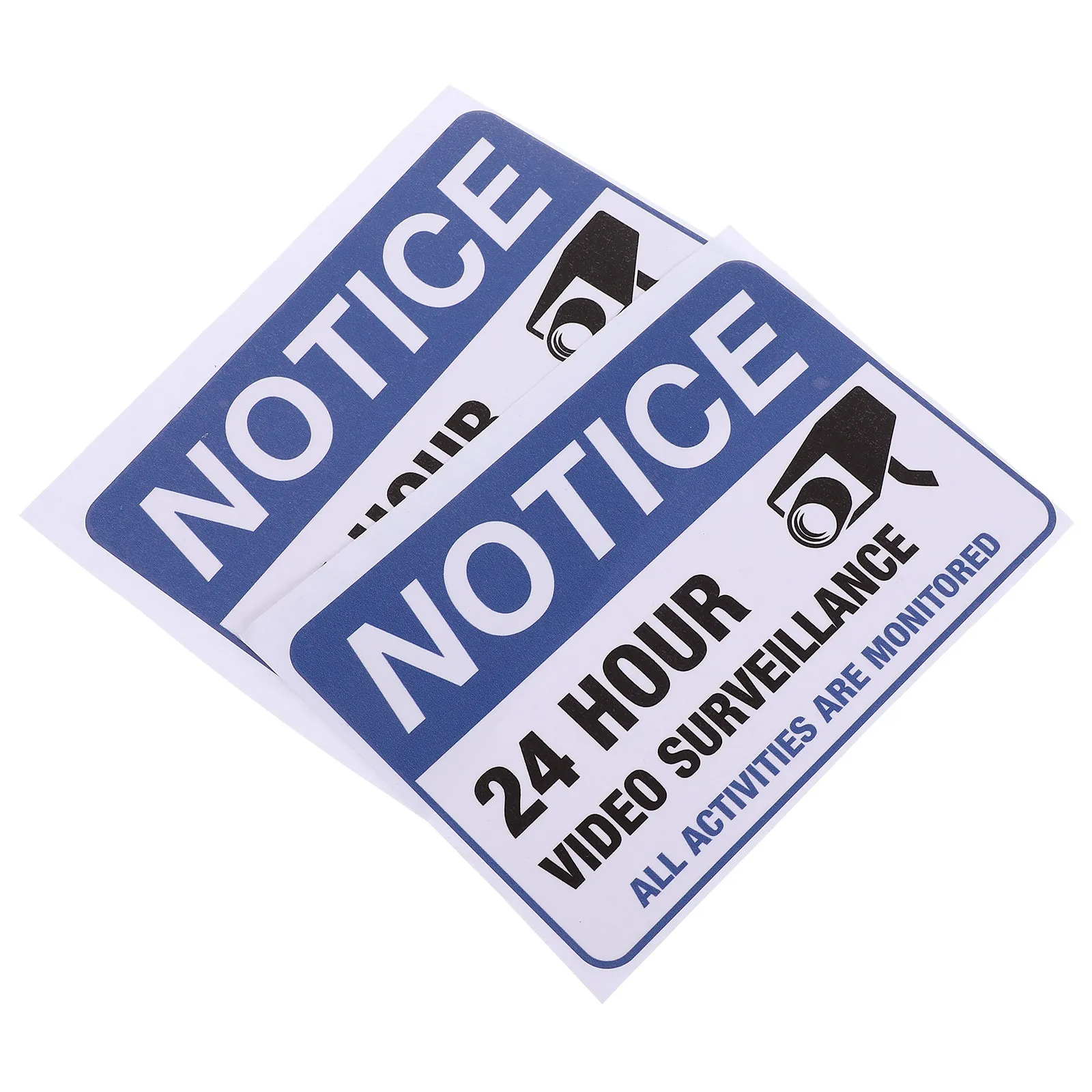 2Pcs 24H Monitored Warning Sticker Premium Adhesive Security Camera Sign for Warehouse Restaurant Car Video