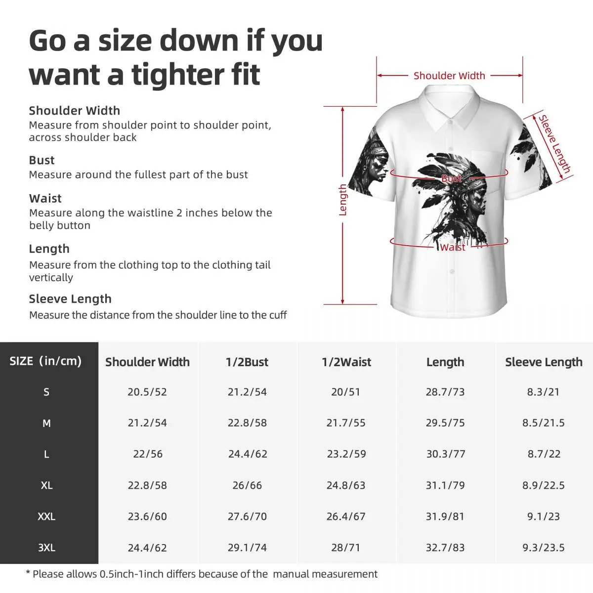 描かれたスタイルのアステカ戦士メンズシャツハワイアン半袖シャツカジュアルボタントップス夏のビーチ用