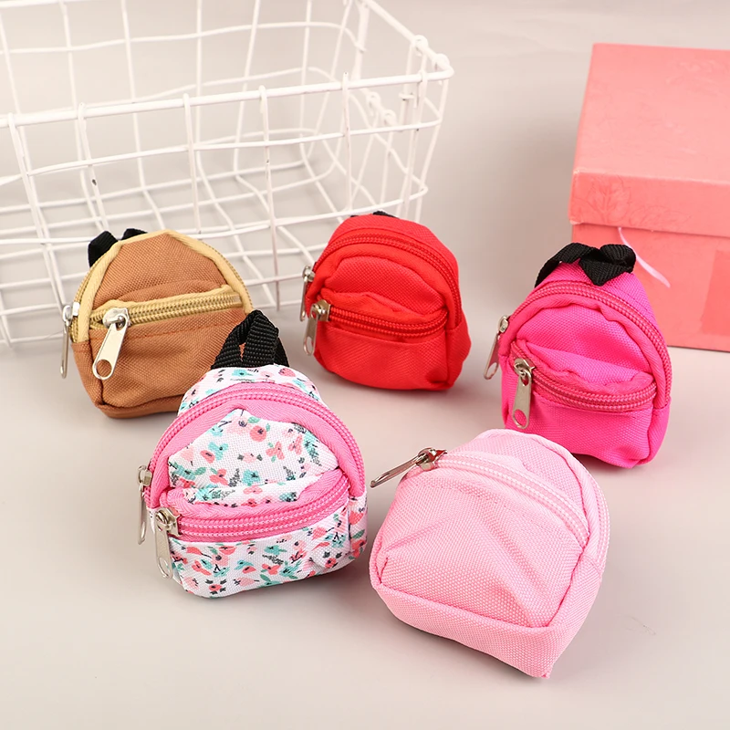 1 buah ransel Mini gantungan kunci tas sekolah ritsleting lucu gantungan kunci untuk anak perempuan dompet koin liontin mode tas boneka Aksesori hadiah anak-anak