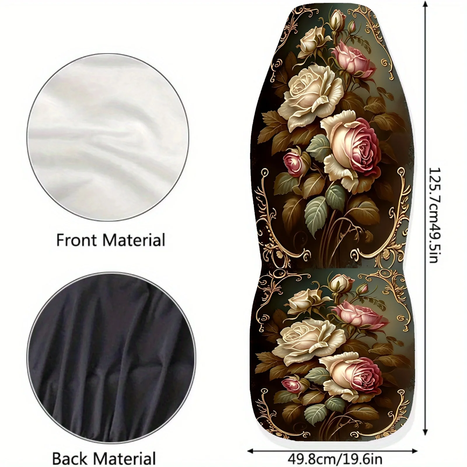 قطعتان من أغطية مقاعد السيارة المطبوعة بالفن الوردي للنساء والرجال، واقي المقاعد الأمامية للسيارات العالمية يناسب السيارات وسيارات الدفع الرباعي وسيارات السيدان والشاحنات، #4