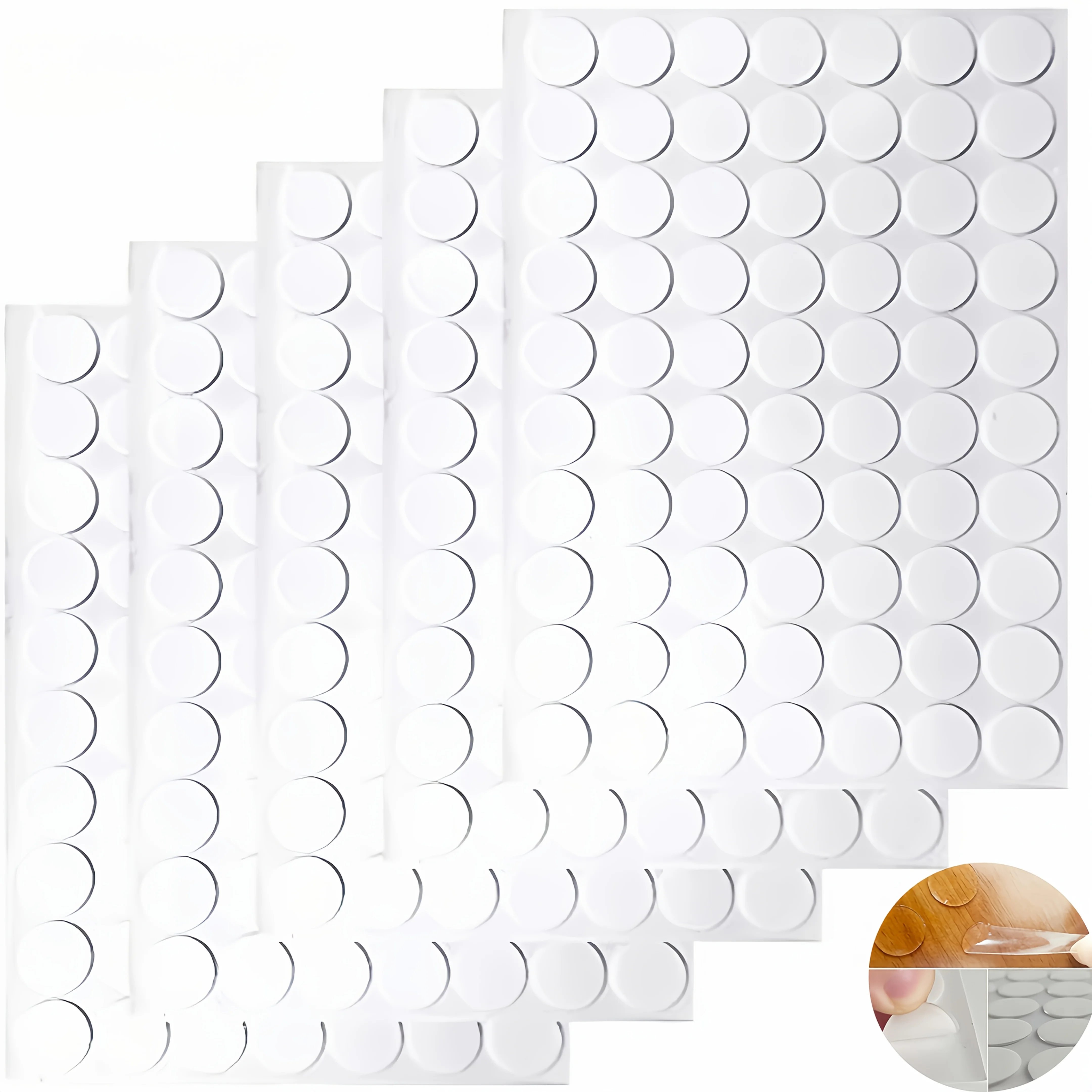 140Pcs/280Pcs/350Pcs Transparent Round 1cm Double-Sided Tape, Traceless Removable Adhesive, Round Double-Sided Tape, Suitable for DIY Crafts, Photo Wall Fixing, Small Item Sticking, and Practical Daily Adhesive Items