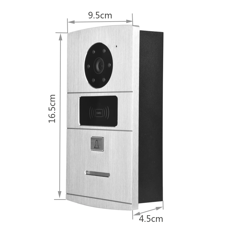 Sysd 7 Inch Video Deurtelefoon Intercom Pritrivate Huis Met Rfid Infrarood Full Metal Camera Deurbel Video Card