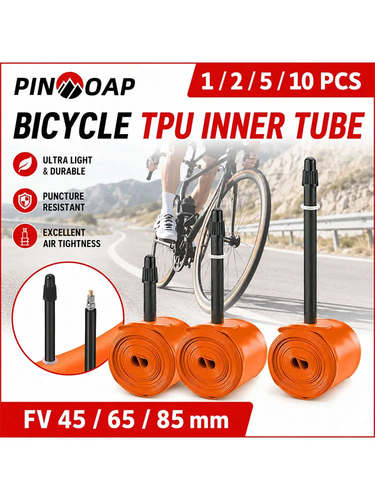 PINMOAP 1/2/5/10 Stück 700c Rennrad-Schlauch mit Presta-Ventil aus Butylkautschuk, leichter Ersatzschlauch für Rennradfahren