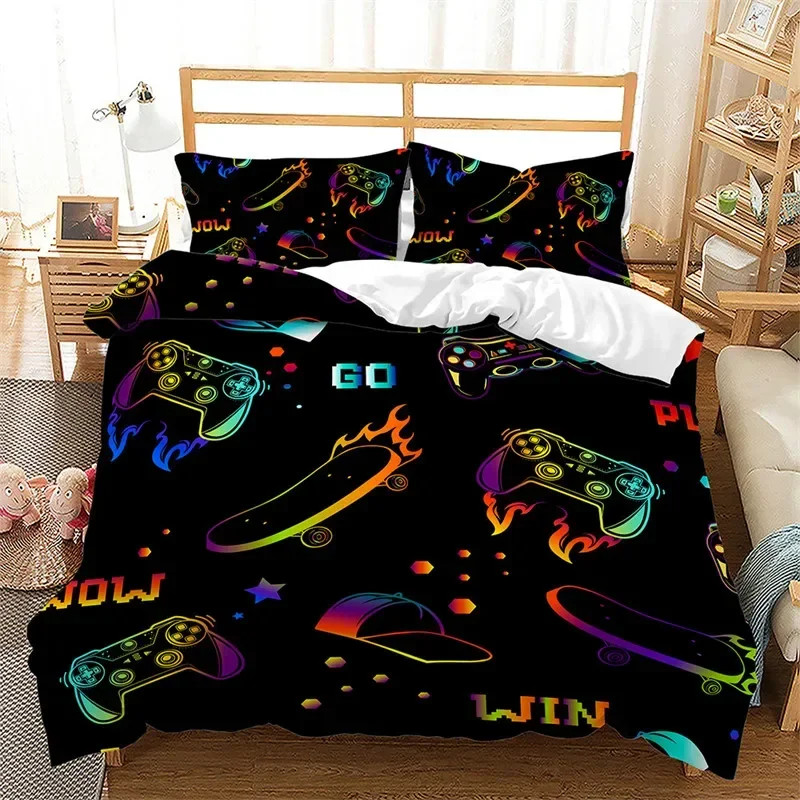 

Gamepad Gamer Video Games Comfortable Duvet Quilt Cover Pillowcase Bedding Set Children Bedroom Decoration Home Textile