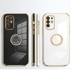 Luxury Plating Stand Holder Soft Phone Case For OPPO A94 5G Cover Shockproof OPPO Reno 5Z 5F Reno5Lite A94 A95 5G 4G Case Fundas